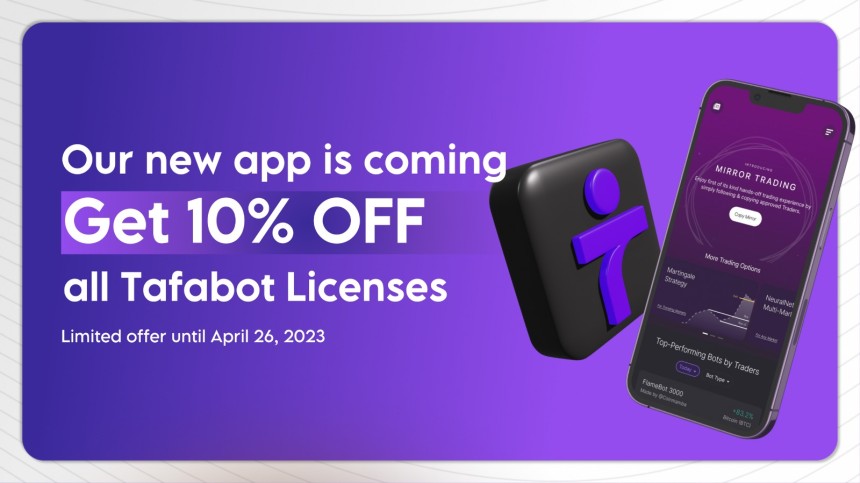 Tafabot offer 10% off celebrating the new App